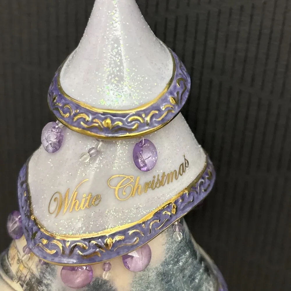 Thomas Kinkade Classic Ornaments, 2 Decorated Christmas Tree, White & Nativity
